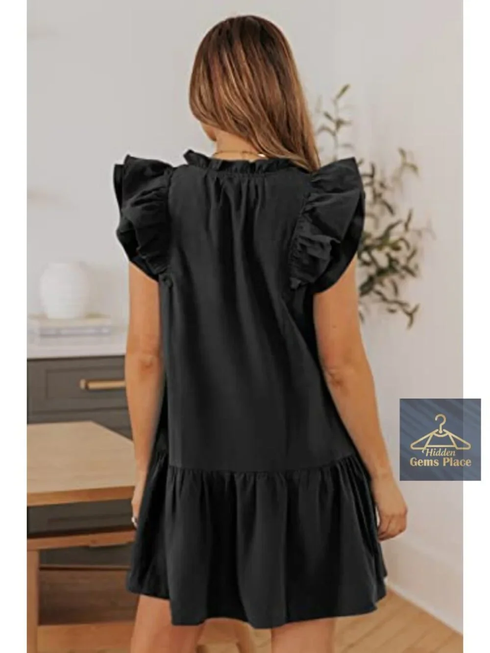 Ruffle Cap Sleeve Mini Sundress with Pockets